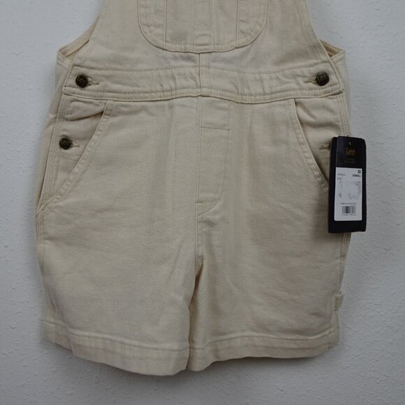Lee Short Overalls Shortalls Women's Size XS Beige Denim Romper Coveralls - Picture 3 of 9